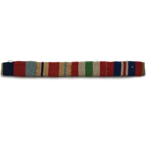 WW2 Medal Ribbon Bar - 1939-45 Star, Africa Campaign, Italy Star & War Medal - PIN BACK