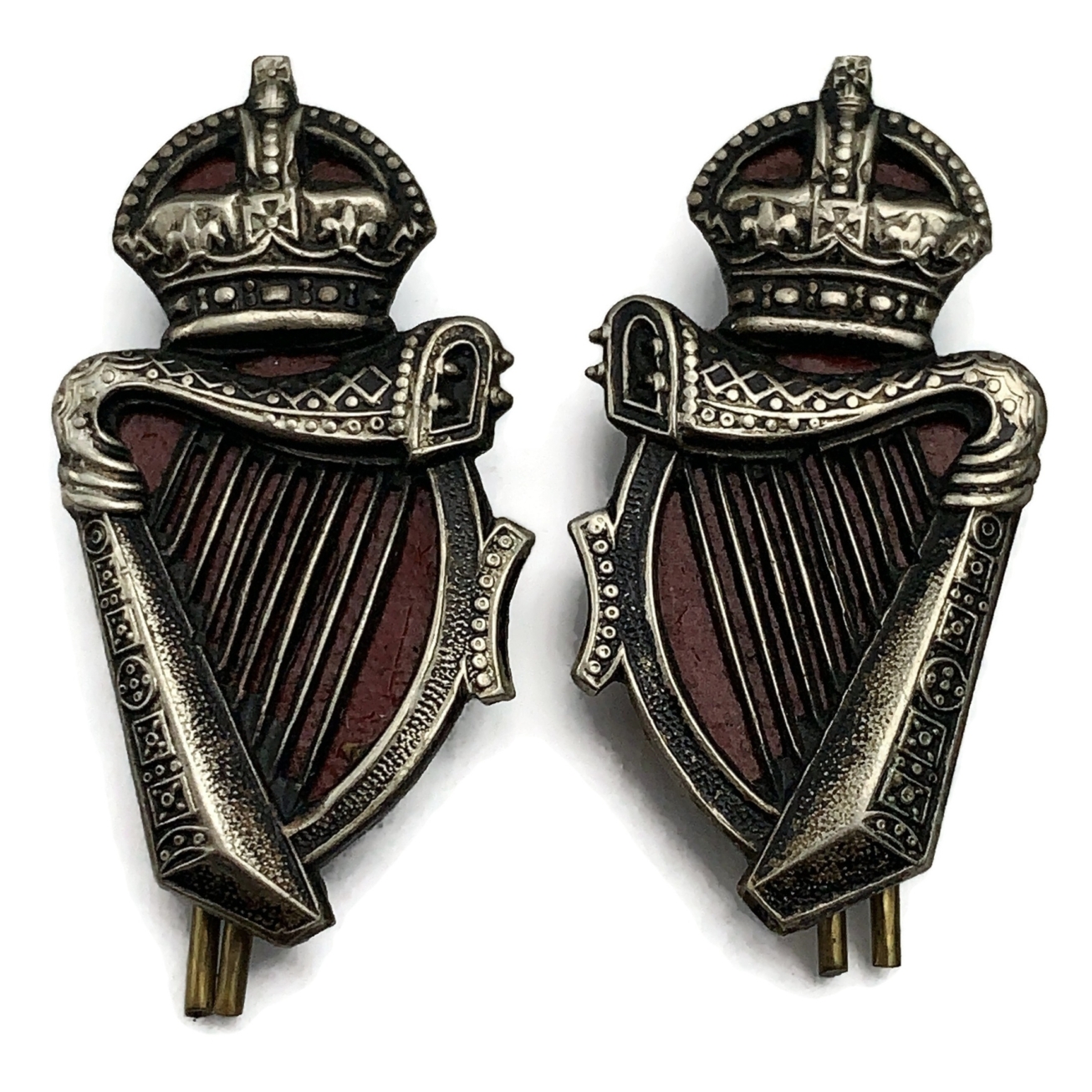 Royal Irish Ulster Constabulary RIC RUC Police Collar Badge PAIR ...
