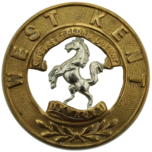 VICTORIAN Queens Own Royal West Kent Regiment Helmet Plate Centre Cap Badge