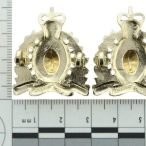 Royal Canadian Mounted Police RCMP Staybrite Anodised Collar Badge PAIR