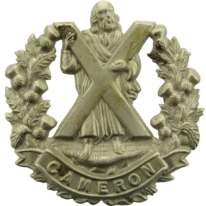 WW1 Queens Own Cameron Highlanders Regiment Cap Badge