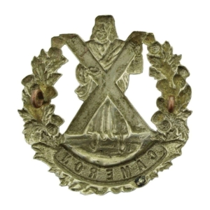 WW1 Queens Own Cameron Highlanders Regiment Cap Badge