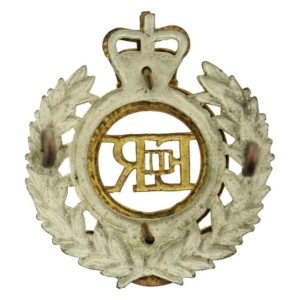 Royal Engineers Corps OFFICERS Gilt Cap Badge - Queens Crown