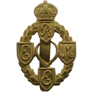 WW2 Royal Electrical & Mechanical Engineers REME Cap Badge - FIRST PATTERN