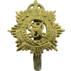 WW2 Royal Army Service Corps (George VI) RASC Cap Badge - INDUSTRIAL FV. ALIGARH Makers Mark