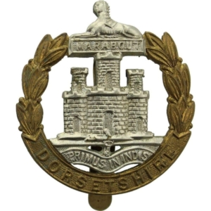 WW1 Dorsetshire (Dorset) Regiment Cap Badge - GLADMAN & NORMAN Makers Mark