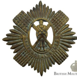 WW1 Economy Issue Royal Scots (Scottish) Regiment ALL BRASS Cap Badge