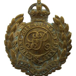 WW1 1916 ECONOMY ISSUE Royal Engineers Corps (George V) Cap Badge