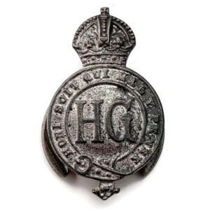 WW2 Home Guard Servicemans HG WHITE METAL Lapel Badge