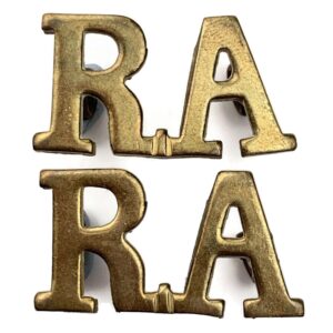 Royal Artillery Regiment RA Shoulder Title PAIR