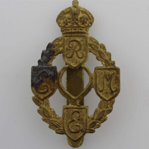WW2 Royal Electrical & Mechanical Engineers REME Cap Badge - FIRST PATTERN
