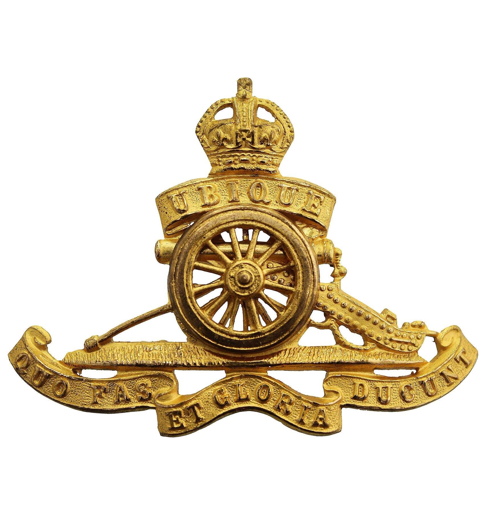 WW2 Royal Artillery Regiment OFFICERS Gilt Cap Badge - British Military ...