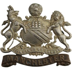 VICTORIAN / EDWARDIAN Manchester Regiment Cap Badge - LUGS VERSION