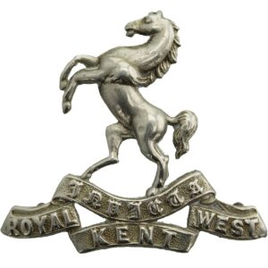 EDWARDIAN Queens Own Royal West Kent Regiment Cap Badge - LUG VERSION