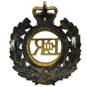 Royal Engineers Corps OFFICERS Gilt Cap Badge - Queens Crown