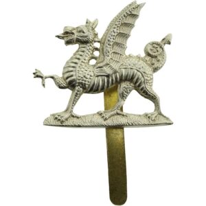 1st Monmouthshire Regiment WHITE METAL Cap Badge - First Pattern