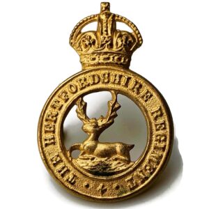 OFFICERS The Hertfordshire Regiment GILT Officer's Cap Badge