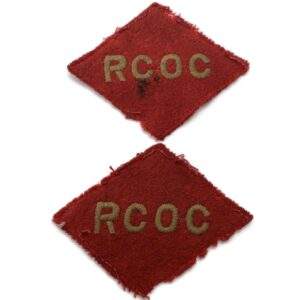 Royal Canadian Ordnance Corps Cloth RCOC Shoulder Title Patch Flash Badge PAIR