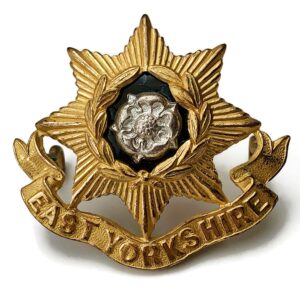 East Yorkshire Regiment Officers GILT Officer's Cap Badge