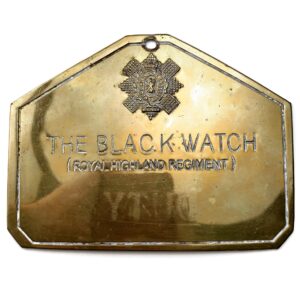VICTORIAN Black Watch Royal Highland Regiment Scottish Brass Duty Bed Plate