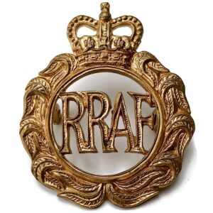 1953-1965 Royal Rhodesian Air Force Rhodesia RAAF Metal Cap Badge - Queens Crown