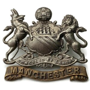 VICTORIAN / EDWARDIAN Manchester Regiment Cap Badge - LUGS VERSION
