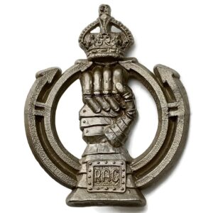 WW2 Royal Armoured Corps PLASTIC Economy Issue Cap Badge