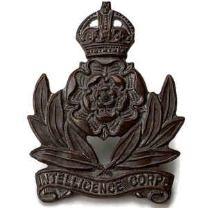 WW2 Intelligence Corps BRONZE Officers Collar Badge