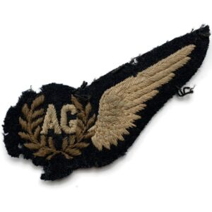 WW2 Royal Air Force RAF AIR GUNNER Cloth Insignia Uniform Half Wing Badge
