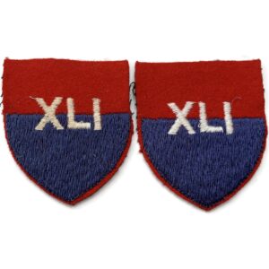 41st XLI Army Group Royal Artillery Woven Cloth Formation Sign Patch Badge PAIR