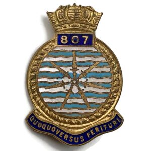 807 Squadron Royal Naval Air Service RNAS British Navy Lapel Badge