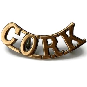 Original Cork RGA Irish Militia Royal Garrison Artillery Shoulder Title