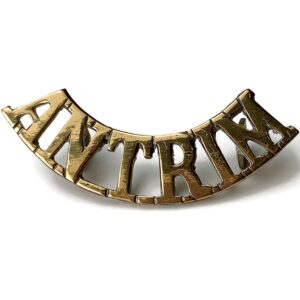 Antrim RGA Irish Militia Royal Garrison Artillery Shoulder Title Badge