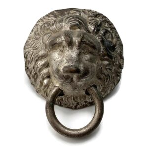 VICTORIAN British Army Helmet Chin Strap / Officers Cloak Lion Fixing Part Badge