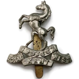 WW2 Queens Own Royal West Kent Regiment RWK Cap Badge