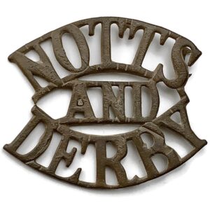 UK Dug Detecting Find - WW1 Notts & Derby Regiment Relic Shoulder Title