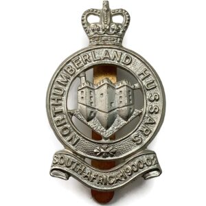 Northumberland Hussars (Yeomanry) Regiment METAL Cap Badge J.R.GAUNT - Queens Crown