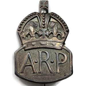 WW2 ARP Warden (Air Raid Precautions) HALLMARKED Silver Lapel Badge - LADIES VERSION