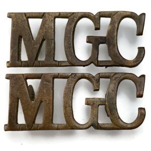 WW1 Machine Gun Corps MGC Regiment Shoulder Title PAIR