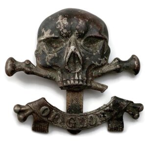 UK Dug Detecting Find - WW1 17th / 21st Lancers Regiment Deaths Head Relic Cap Badge