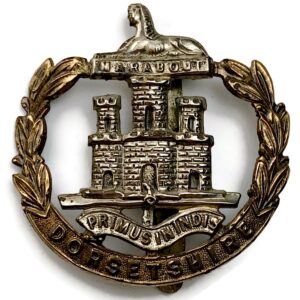 WW1 Dorsetshire (Dorset) Regiment Cap Badge - EARLY WIDE VERSION