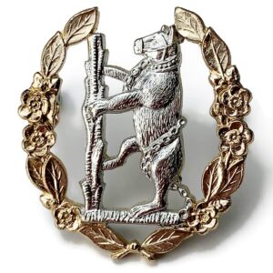 Queens Own Warwickshire & Worcestershire Yeomanry Regiment Staybrite Anodised Cap Badge - Staybright