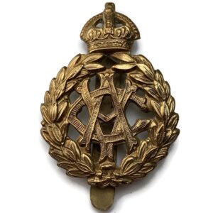 WW1 Army Veterinary Corps AVC ALL BRASS 1916 Economy Issue Cap Badge