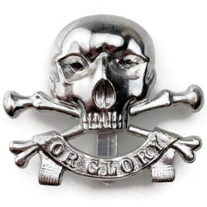 17th / 21st Lancers Regiment Staybrite DEATHS HEAD Anodised Cap Badge - Staybright