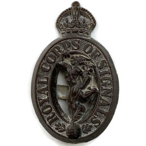 WW2 Royal Corps of Signals RCOS PLASTIC Economy Issue Cap Badge
