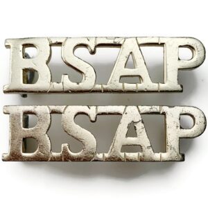 British South Africa Police BSAP Anodised Staybrite Shoulder Title PAIR