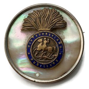 Northumberland Fusiliers Regiment Mother of Pearl and SILVER Rim Sweetheart Brooch