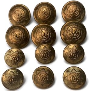 Group 12x Cheshire Regiment Tunic Buttons - 26mm & 19mm