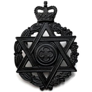 Jewish Royal Army Chaplains Department OFFICERS Bronze Cap Badge - Queens Crown