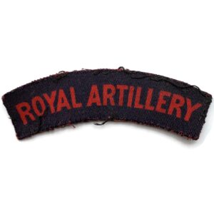 WW2 Royal Artillery Regiment PRINTED Cloth Shoulder Title Badge Flash